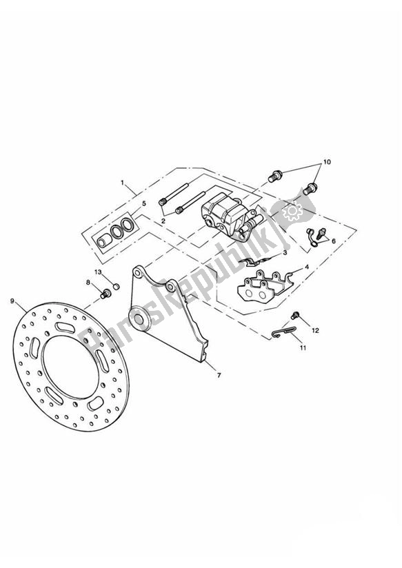 All parts for the Rear Brake Disc And Caliper of the Triumph America Carburettor 790 2002 - 2007